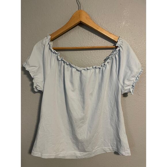 Route 66 Shirt Womens Large Embroidered Floral Peasant Off Shoulder Top Boho Y2K - Picture 2 of 8